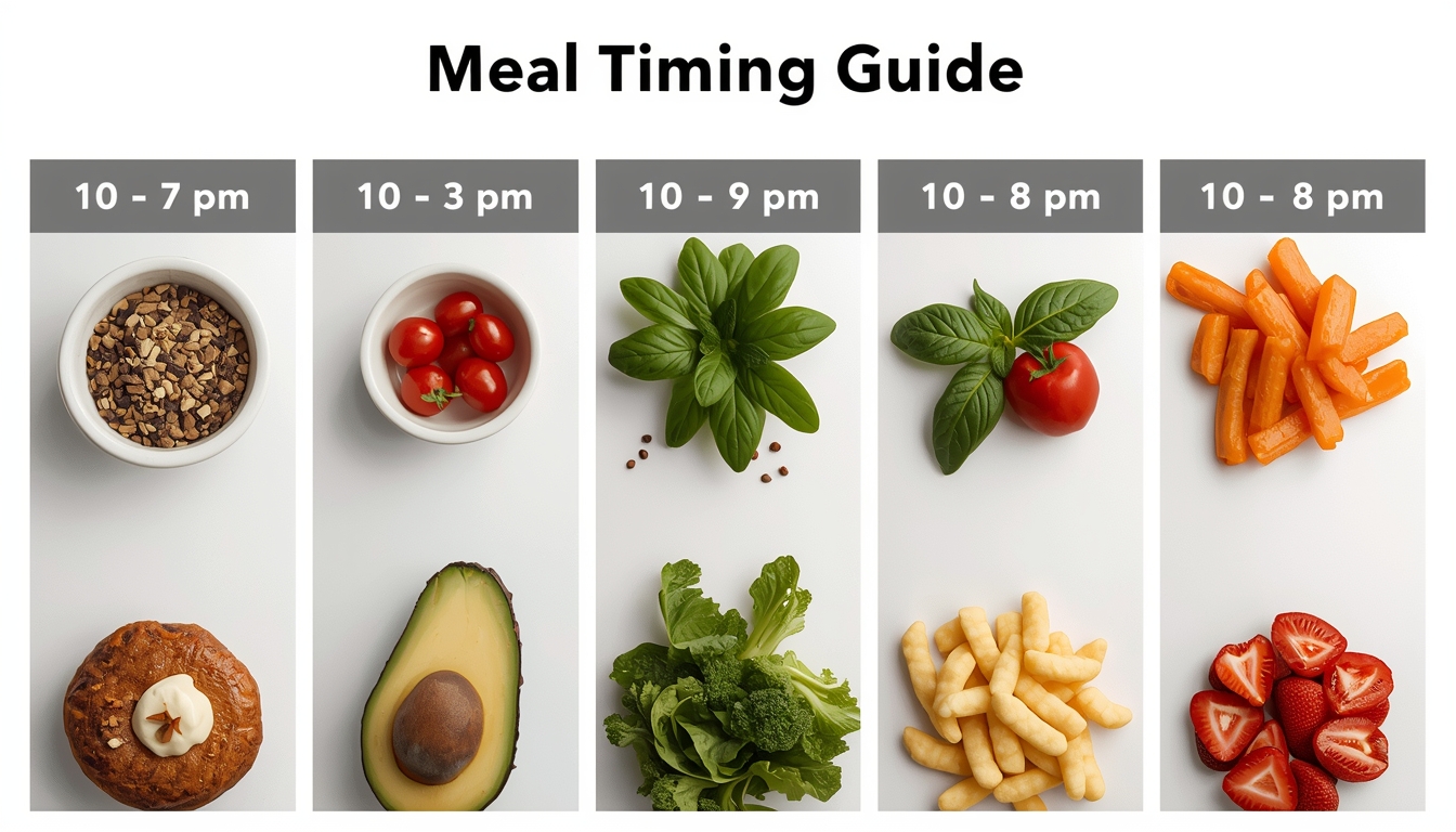 Organicback meal timing guide showing optimal eating schedule