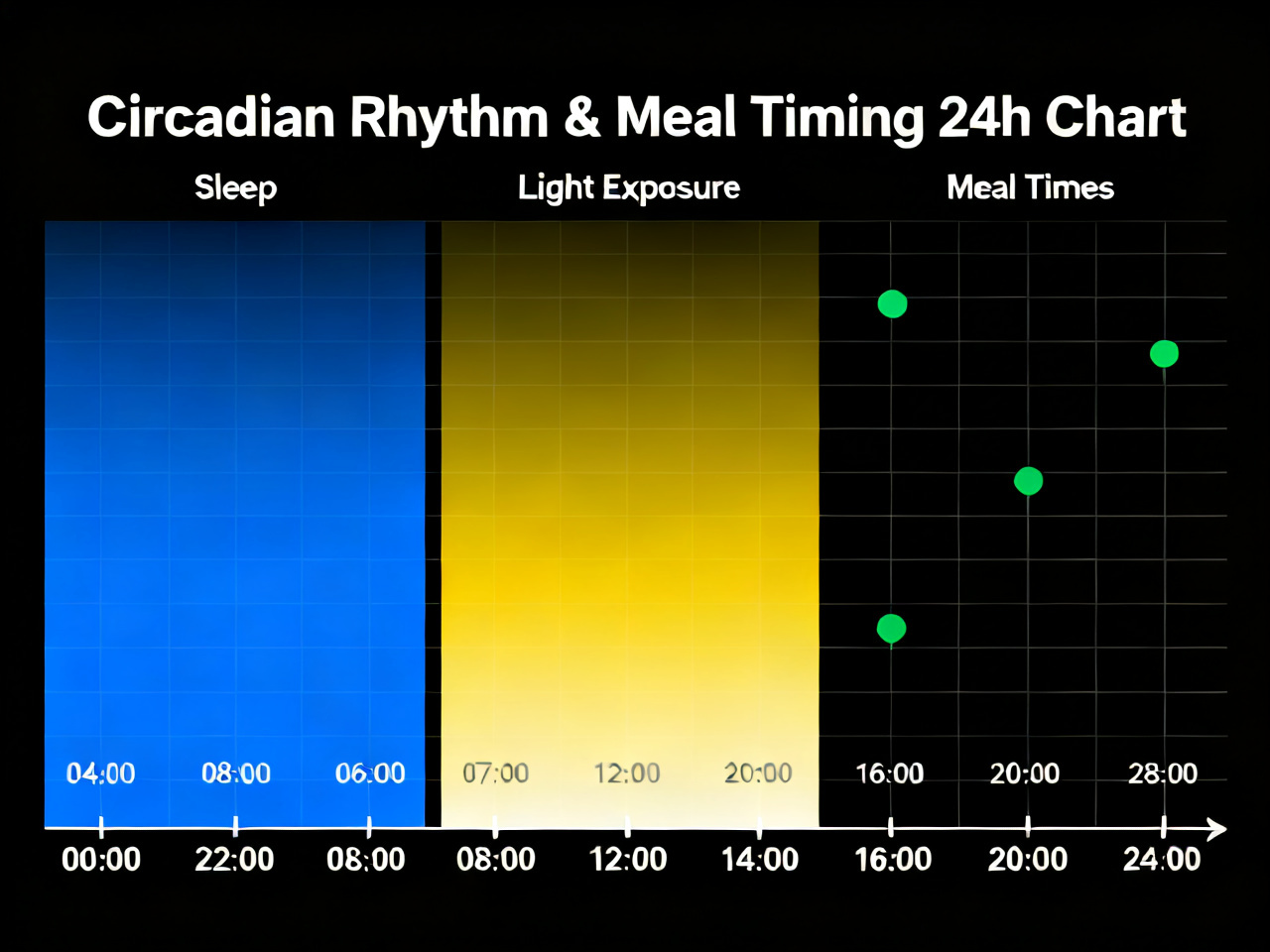 Organicback circadian rhythm and meal timing illustration